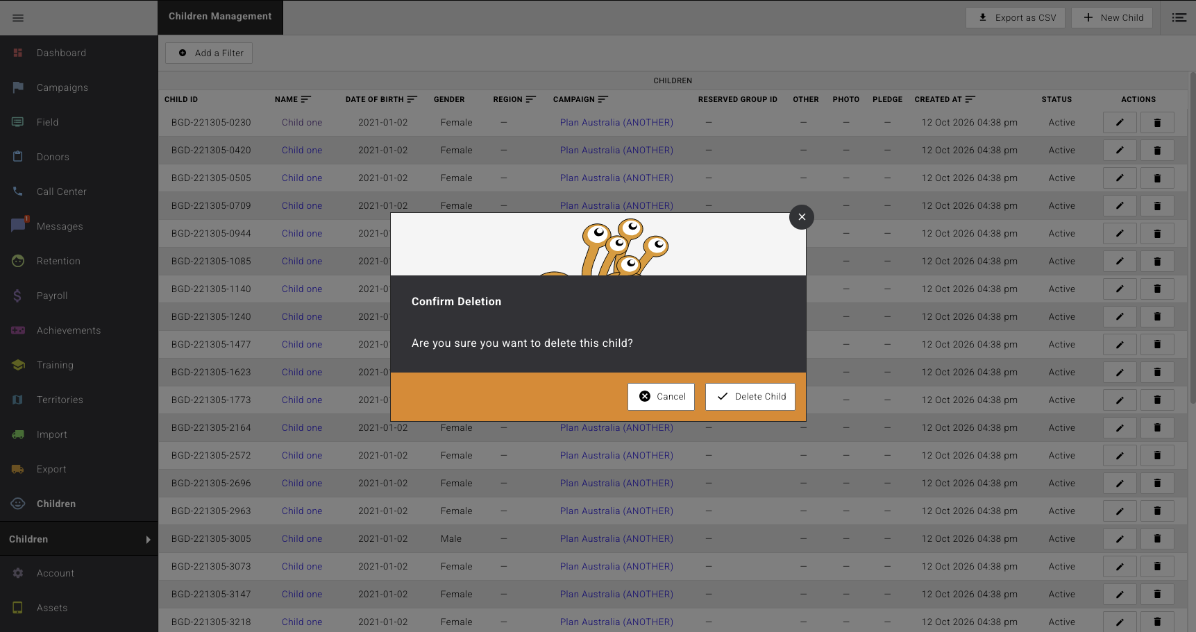 The Confirm Deletion dialog